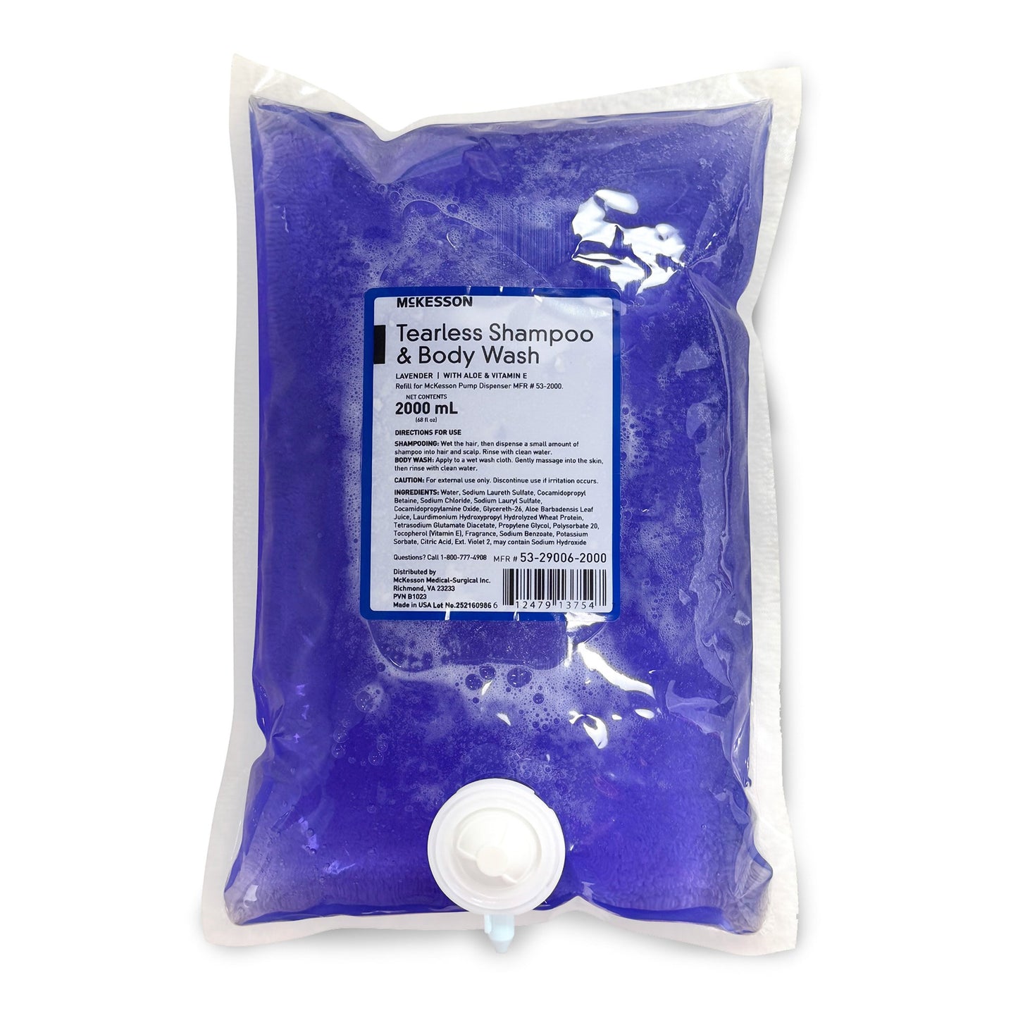 McKesson Tearless Shampoo & Body Wash, 2000 mL Dispenser Refill Bag, Lavender 53-29006-2000