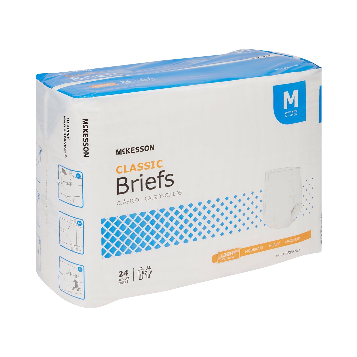 McKesson Classic Light Absorbency Incontinence Brief, Medium BRBRMD