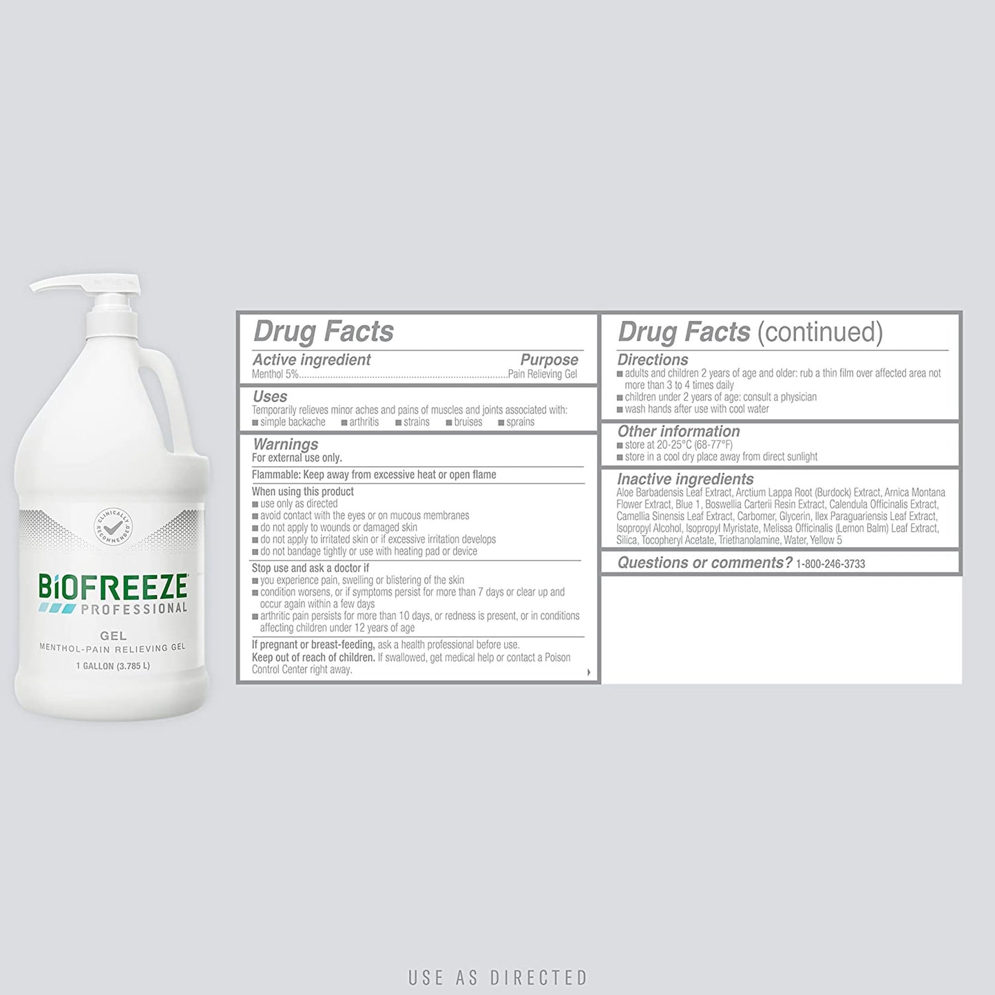 Biofreeze Professional Pain Relieving Gel, 1 Gallon Pump Bottle RKT3209984