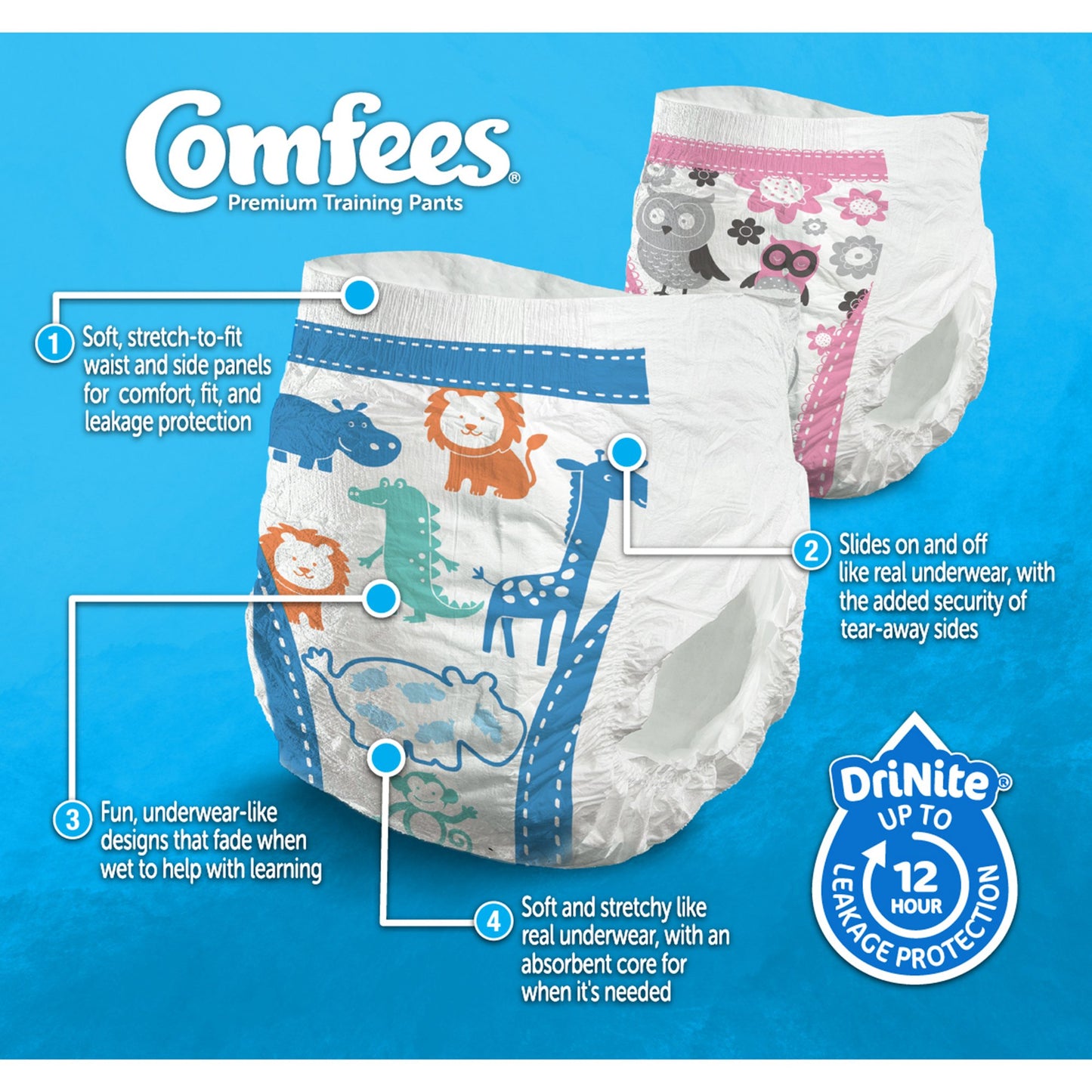 Comfees® Training Pants, 12-Hour Protection, Male Toddler, 4T – 5T, Over 38 lbs. CMF-B4