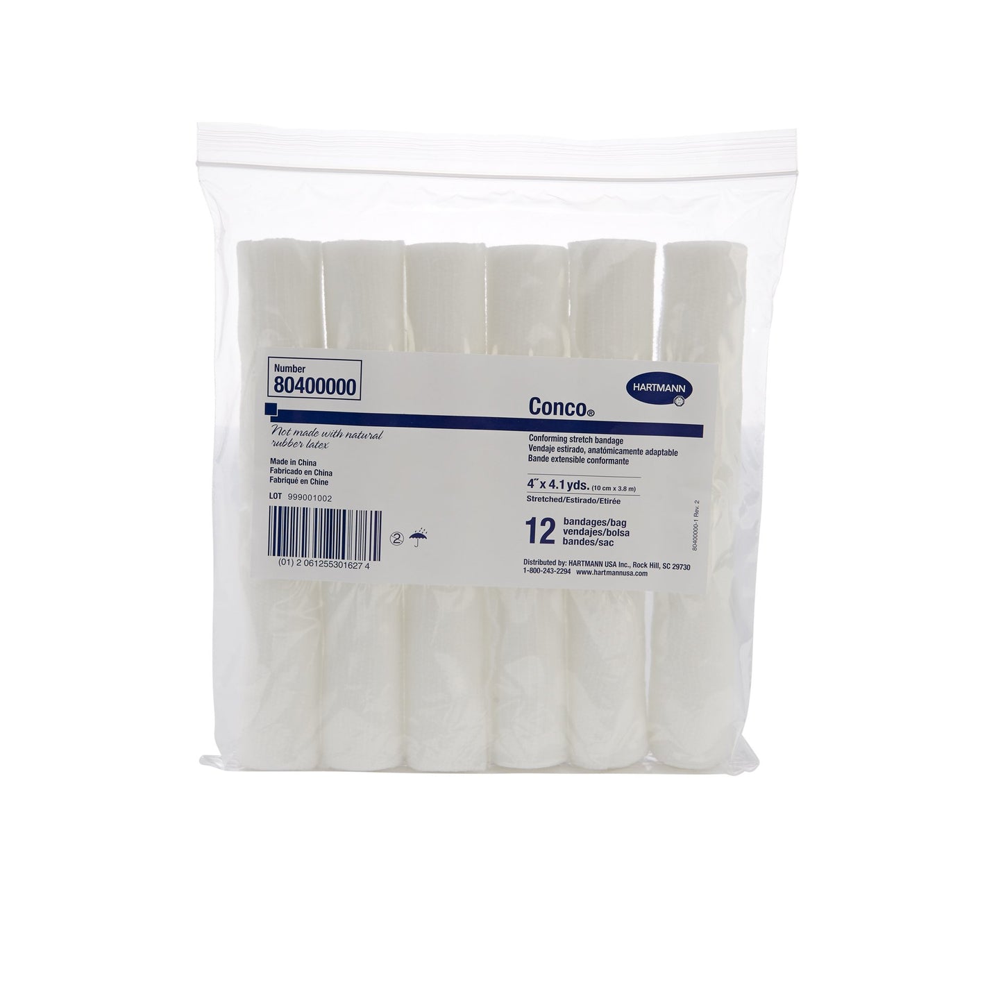 Conco® NonSterile Conforming Bandage, 4 Inch x 4-1/10 Yard, 1-Ply 80400000