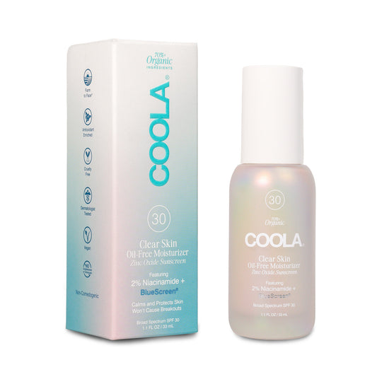Facial Moisturizer with Sunscreen COOLA® Clear Skin 1.1 oz. Bottle Unscented Lotion CL10694