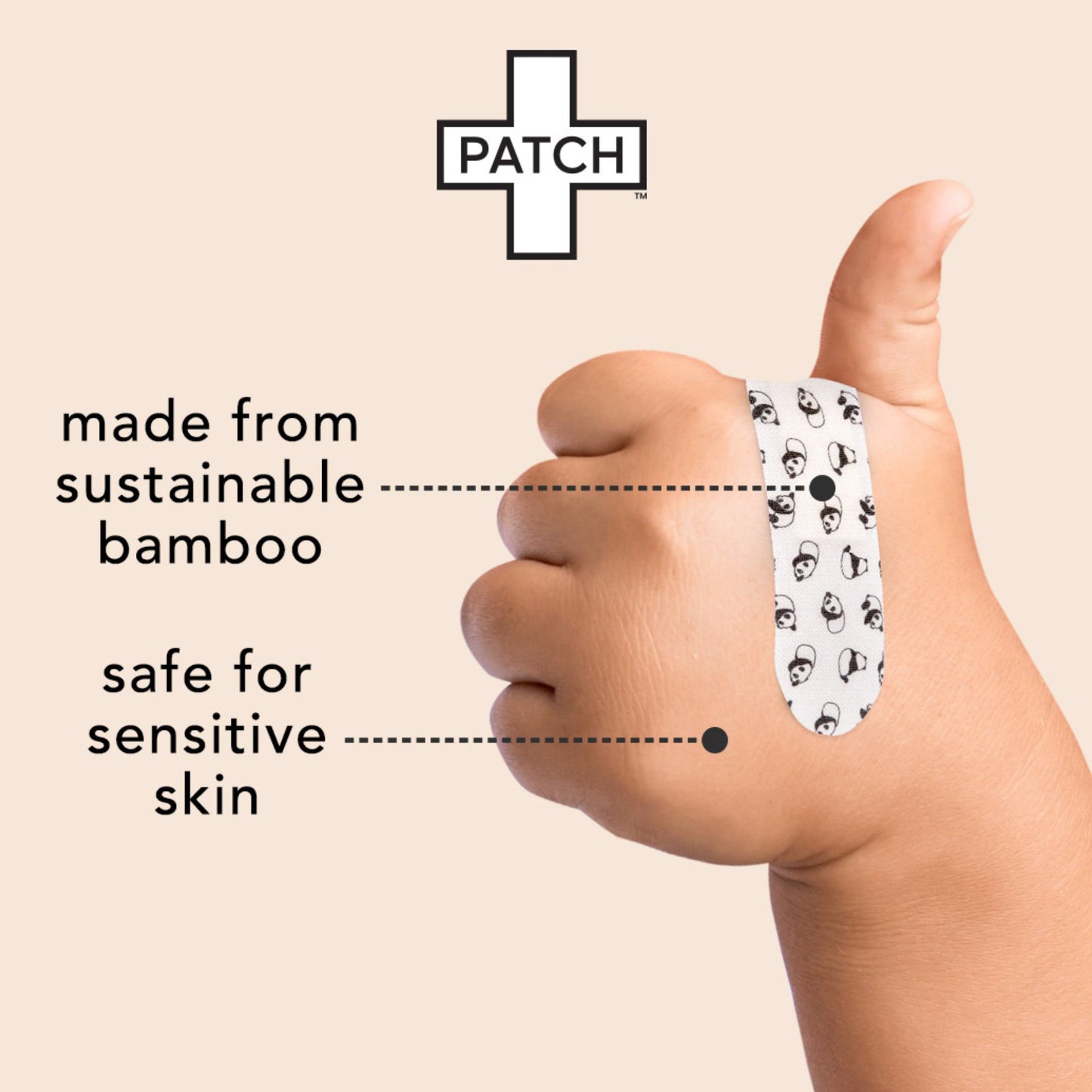 Patch™ Kids (Panda Design) Adhesive Strip with Coconut Oil, 3/4 x 3 Inch PATCOCT