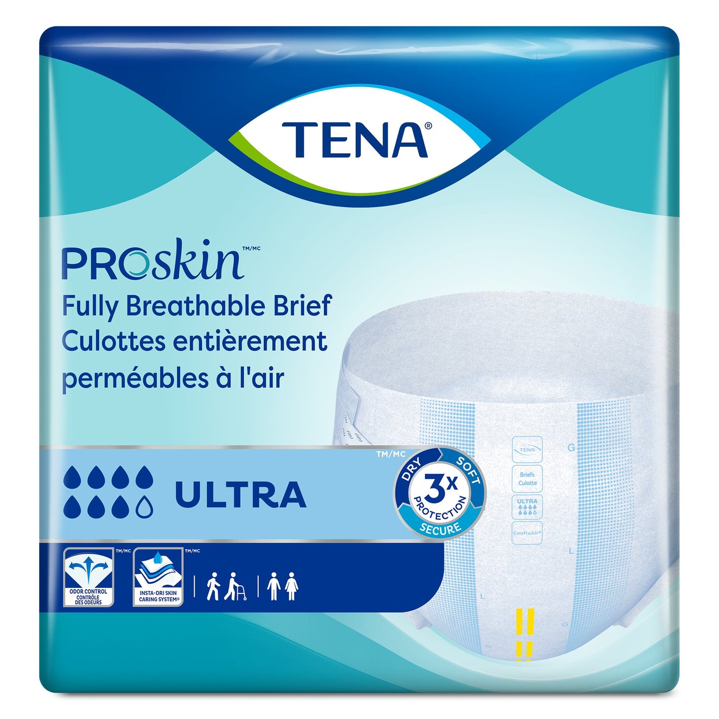 Unisex Adult Incontinence Brief TENA ProSkin™ Ultra X-Large Disposable Heavy Absorbency - 68010