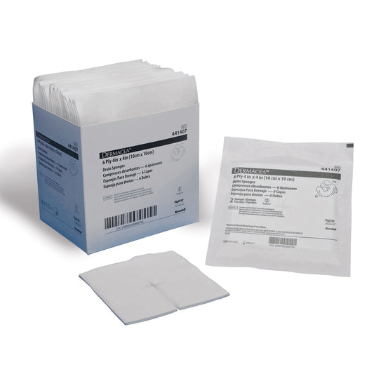 Drain Sponge Dermacea™ 4 X 4 Inch 6-Ply Sterile 2 per Pack - 441407