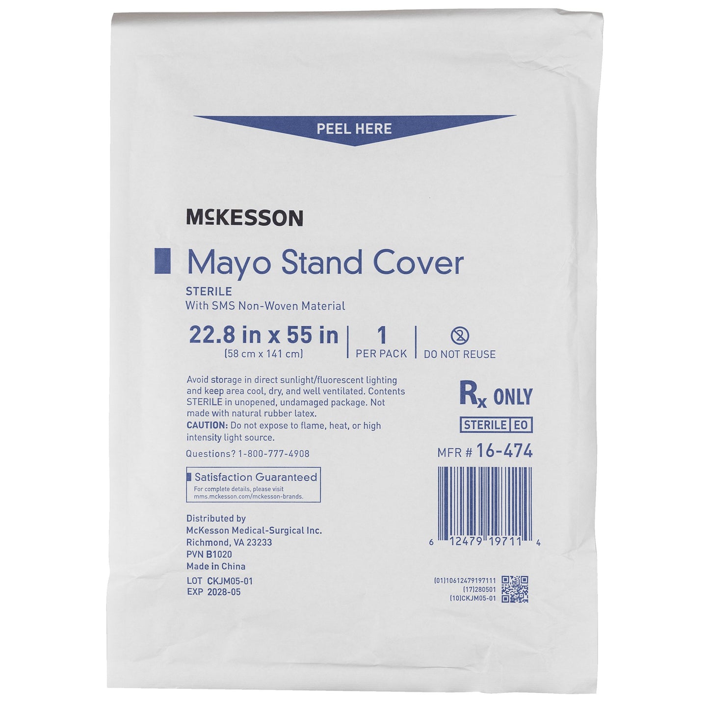 McKesson Mayo Stand Cover, 22-4/5 x 55½ Inch 16-474