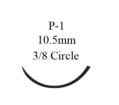 Nonabsorbable Suture with Needle Prolene™ Polypropylene P-1 3/8 Circle Precision Reverse Cutting Needle Size 6-0 Monofilament - 8697G