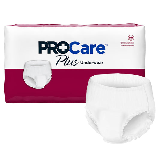 Unisex Adult Absorbent Underwear ProCare™ Plus Pull On with Tear Away Seams Medium Disposable Moderate Absorbency - CRP-512