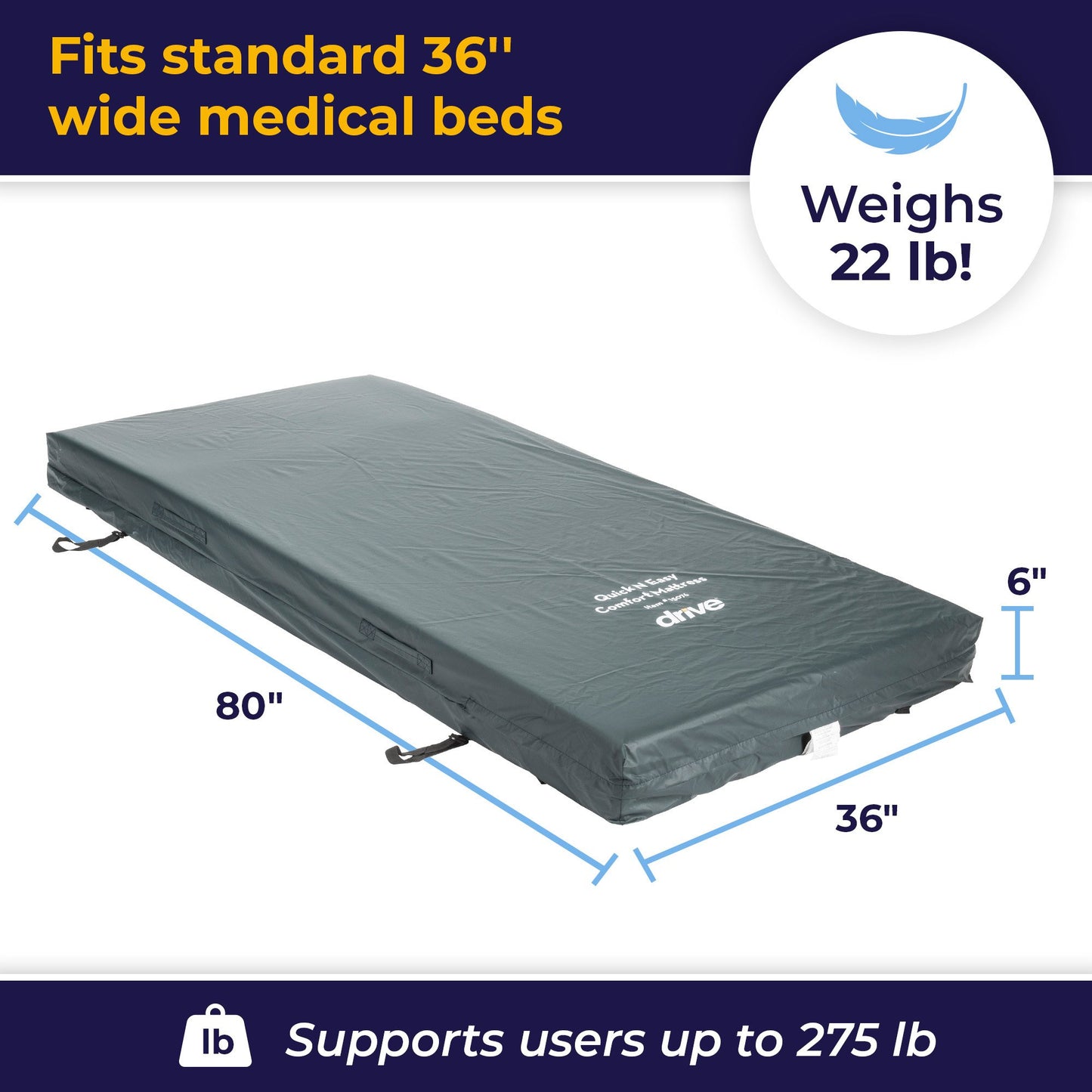 drive™ Quick 'N' Easy Comfort Bed Mattress 15076
