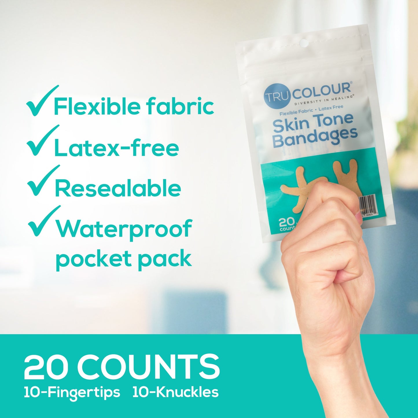 TruColour® Beige Adhesive Strip, Knuckle / Fingertip TCB-AKF