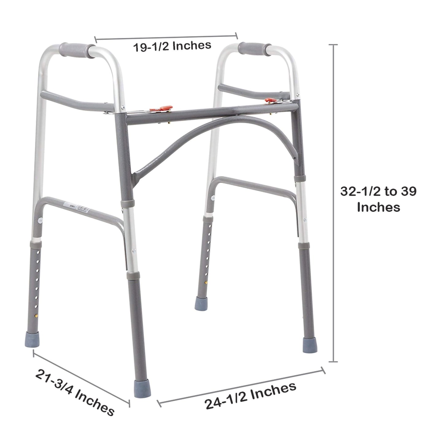 McKesson Steel Bariatric Folding Walker, 32½ – 39 Inch Height 146-10220-2