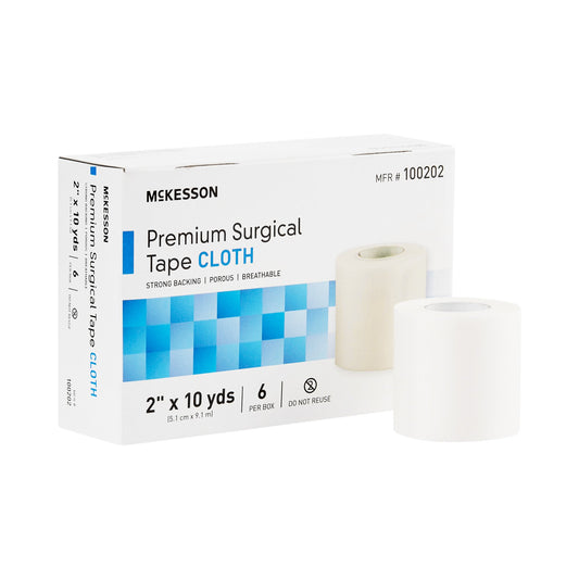 Medical Tape McKesson White 2 Inch X 10 Yard Silk-Like Cloth NonSterile - 100202