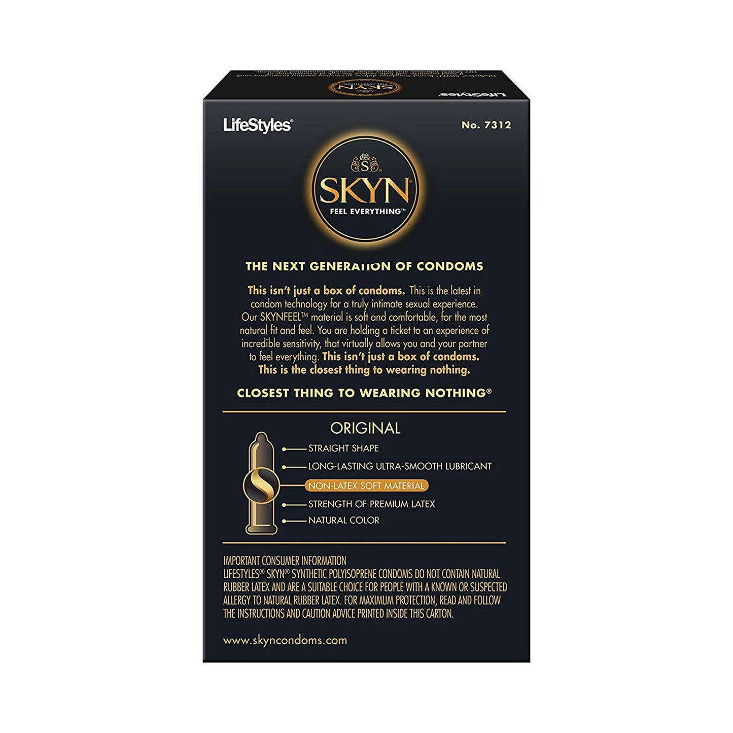 Lifestyles® Skyn® Lubricated Polyisoprene Condom 07090727312