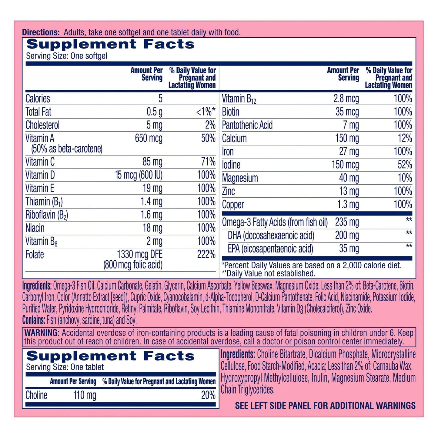 One A Day Prenatal Advanced Softgels and Tablets 1650058657