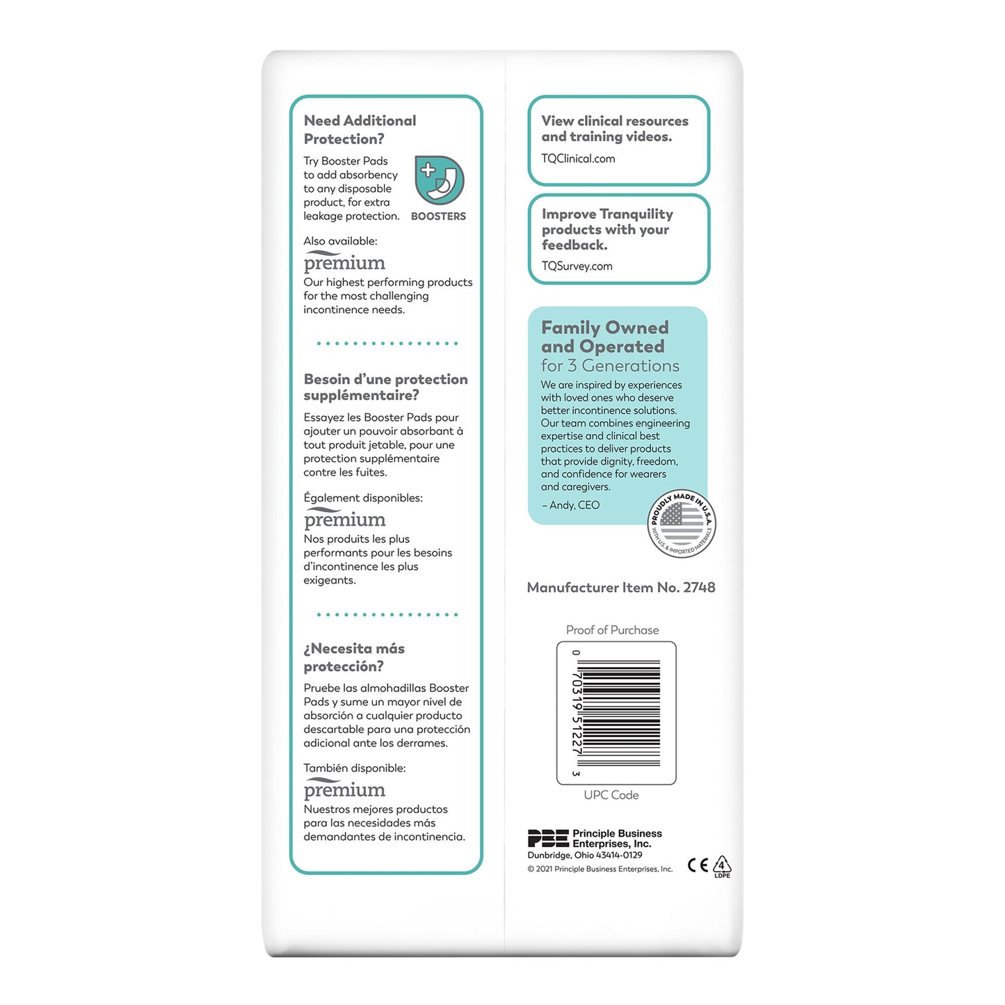 Tranquility® Essential Heavy Incontinence Brief, 2X-Large 2748