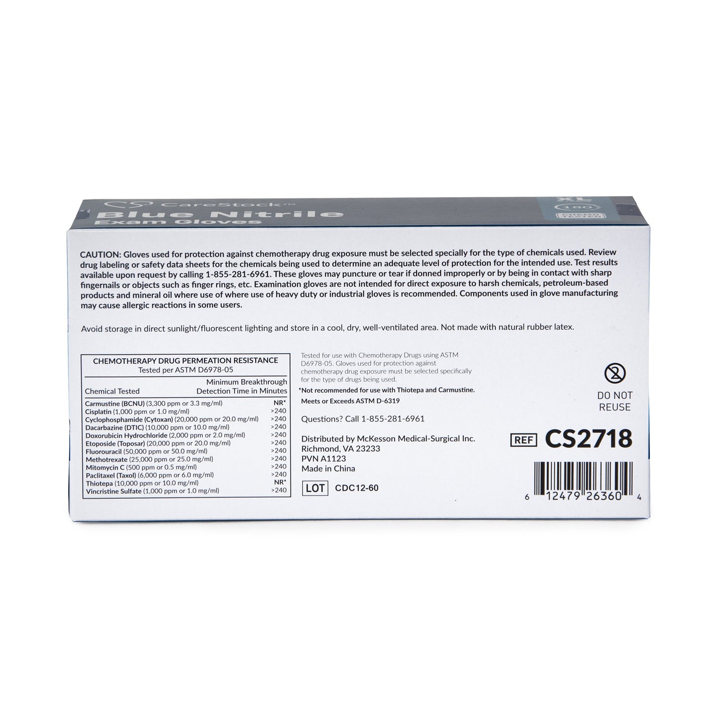 CareStock™ Nitrile Exam Glove, Extra Large, Blue CS2718