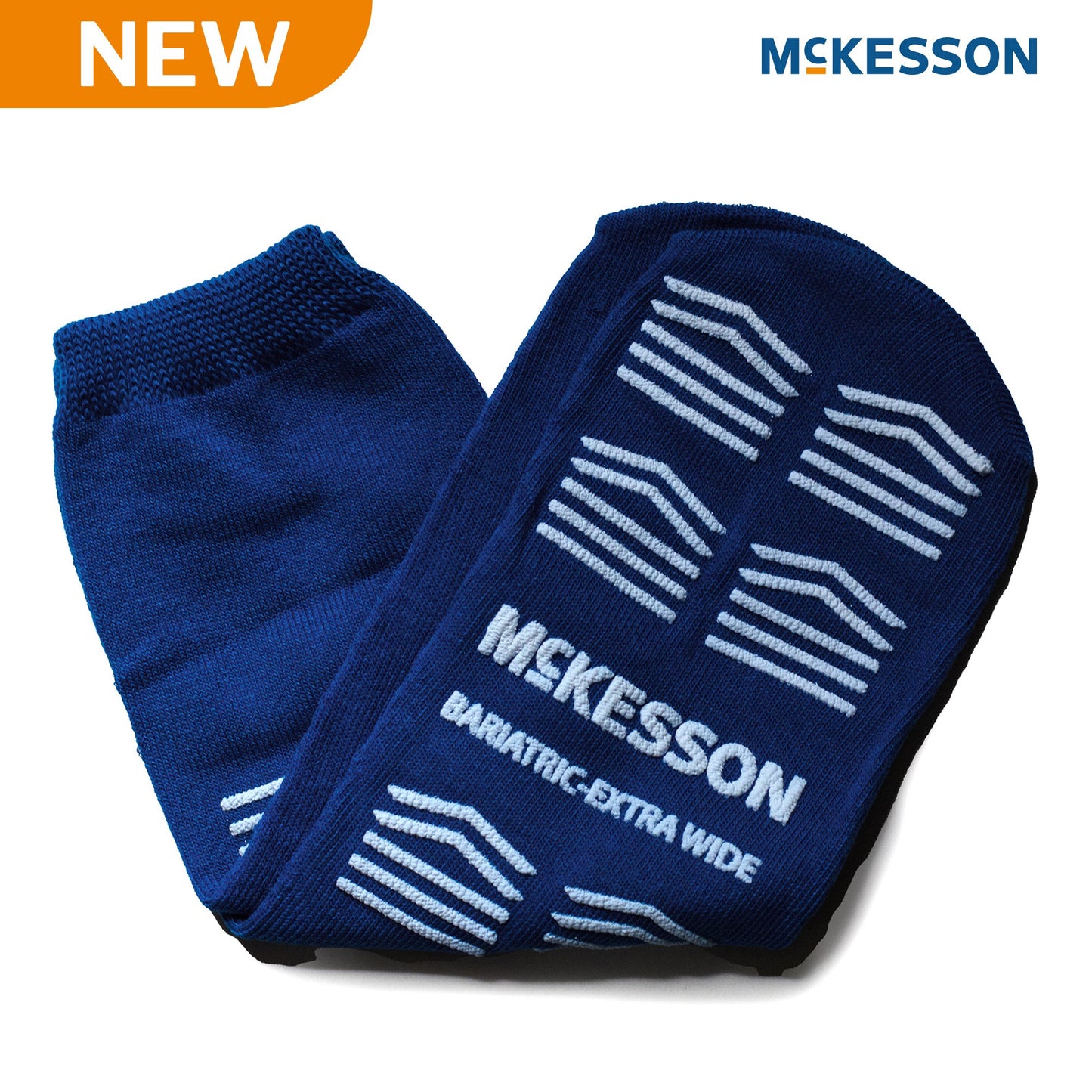 Slipper Socks McKesson Unisex Adult Bariatric / X-Wide Single Tread Single Patient Use Royal Blue 16-BXW-1099