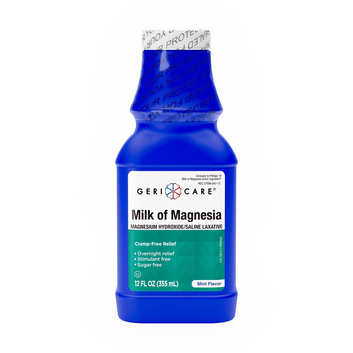 Laxative Milk of Magnesia Mint Flavor Liquid 12 oz. Magnesium Hydroxide - QMOM-MNT-12-GCP