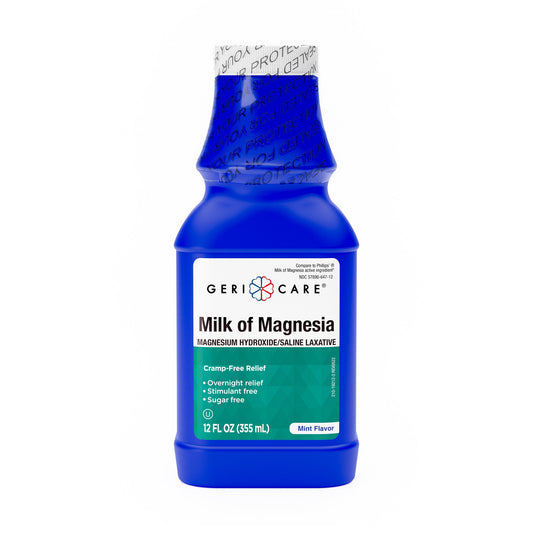 Laxative Milk of Magnesia Mint Flavor Liquid 12 oz. Magnesium Hydroxide - QMOM-MNT-12-GCP