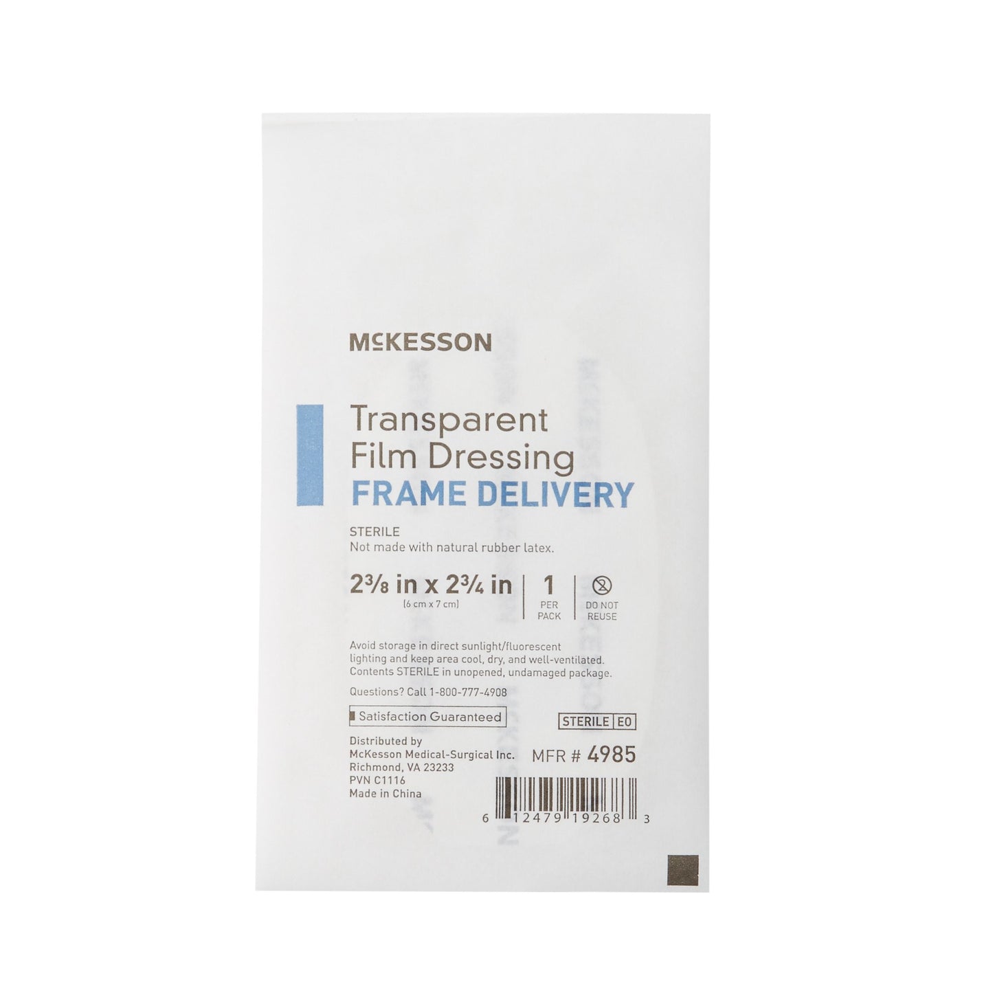 McKesson Octagonal Sterile Dressing with Frame-Style Delivery, 6 x 7 Centimeter 4985