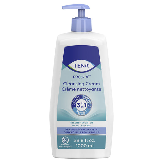 Rinse-Free Body Wash TENA® ProSkin™ Cleansing Cream Cream 33.8 oz. Pump Bottle Mild Scent - 64435