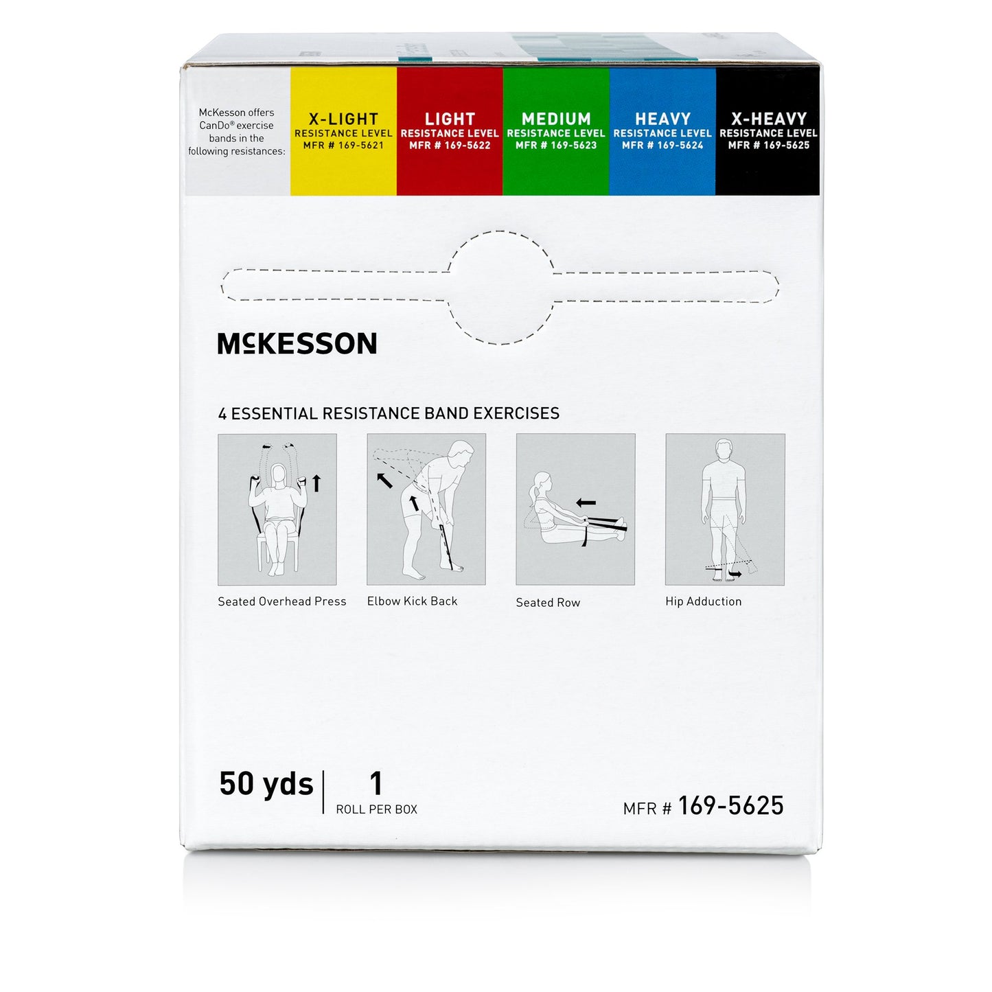 McKesson CanDo® Exercise Extra-Heavy Resistance Band, Black, 5 Inch x 50 Yard 169-5625