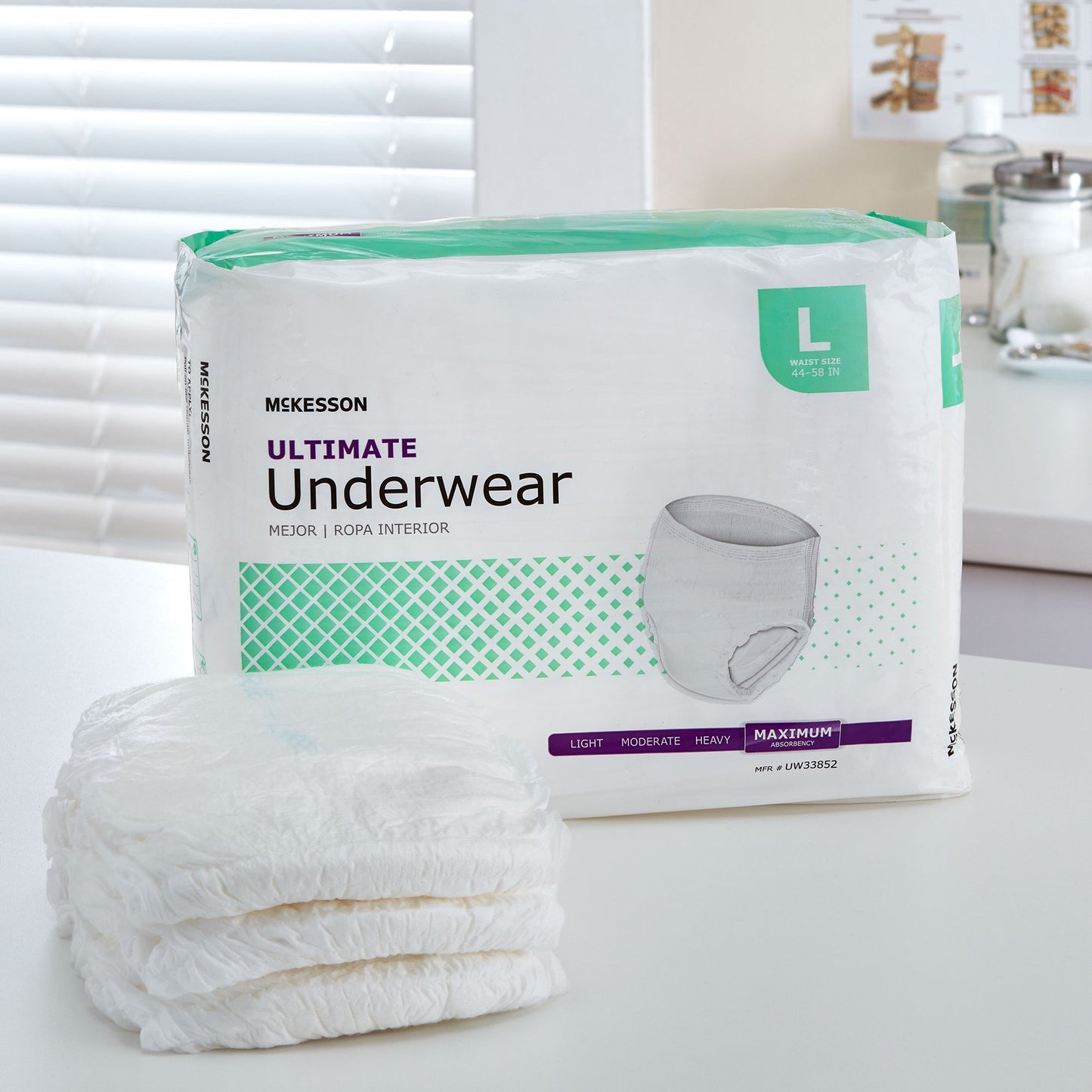 McKesson Ultimate Heavy Absorbency Incontinence Underwear, Large UW33852