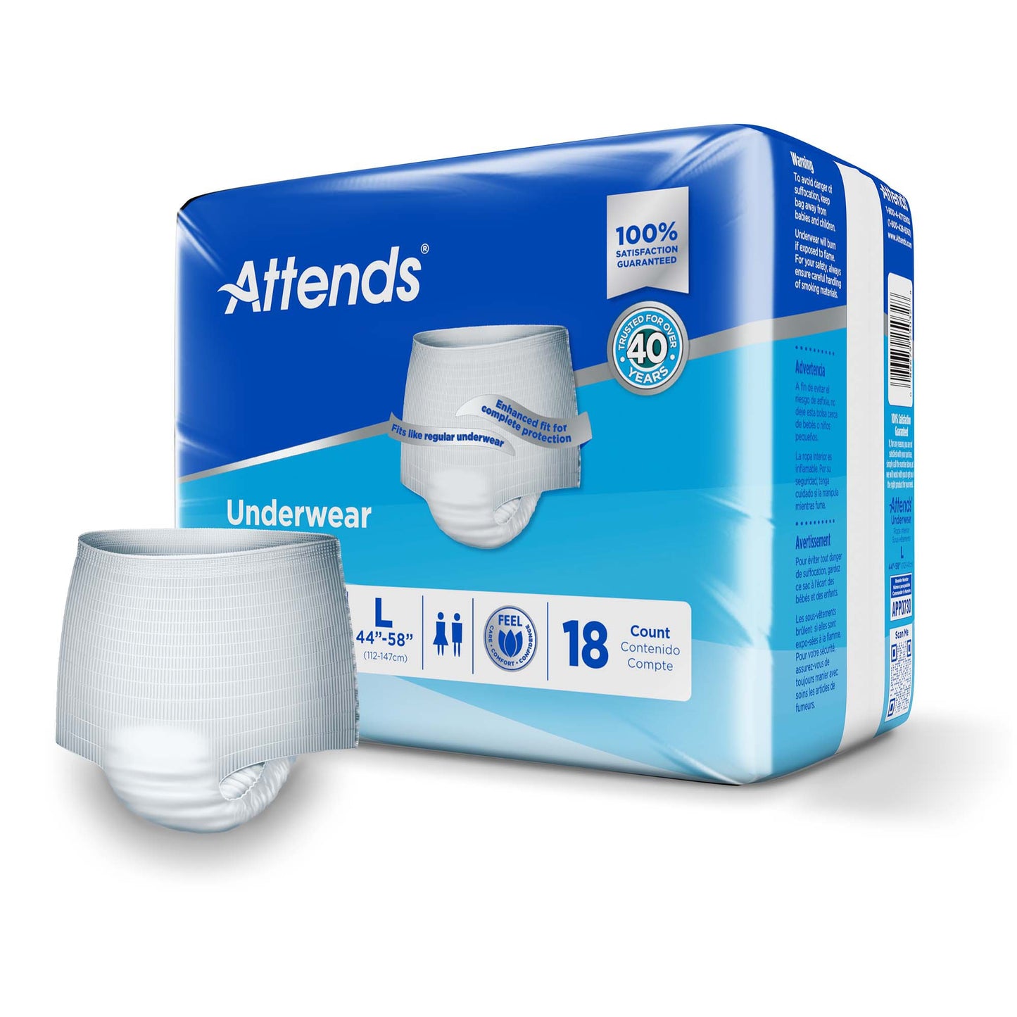 Attends® Advanced Underwear, Large APP0730