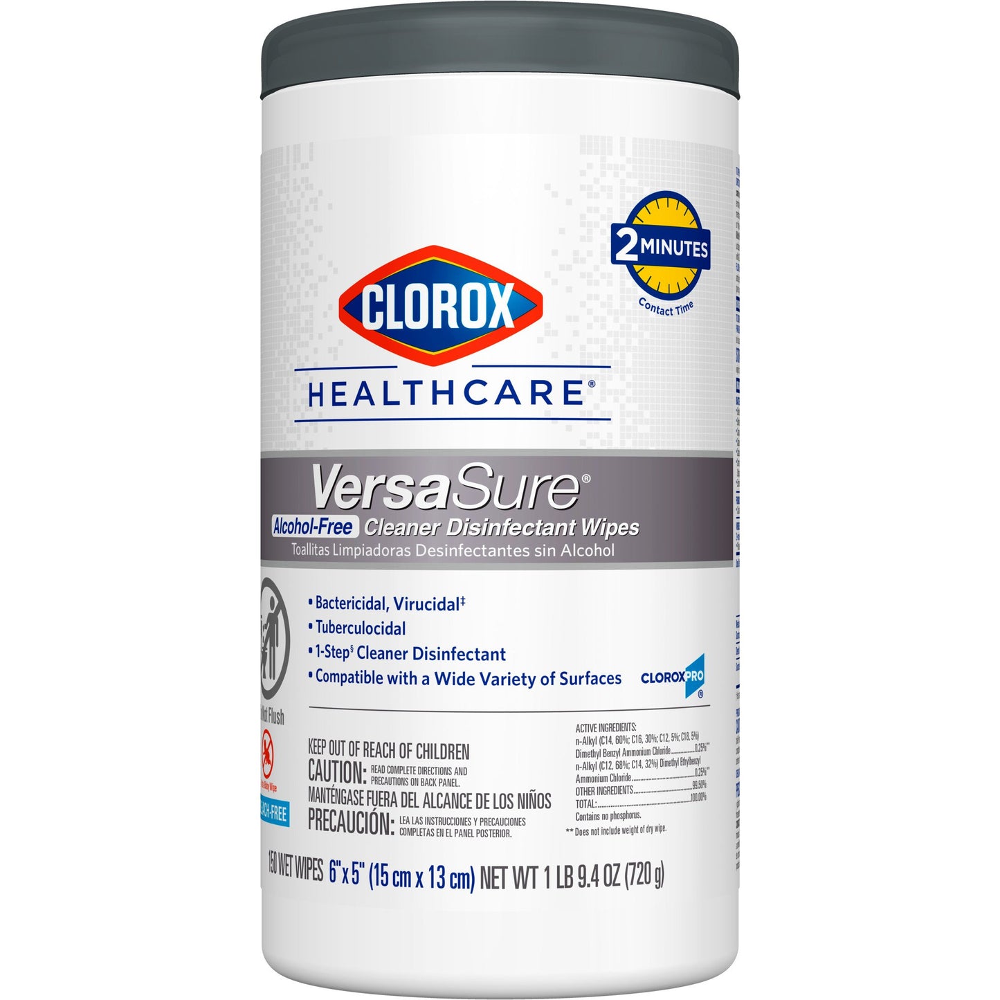 Clorox Healthcare® VersaSure® Cleaner Disinfectant Wipes, Canister 31758