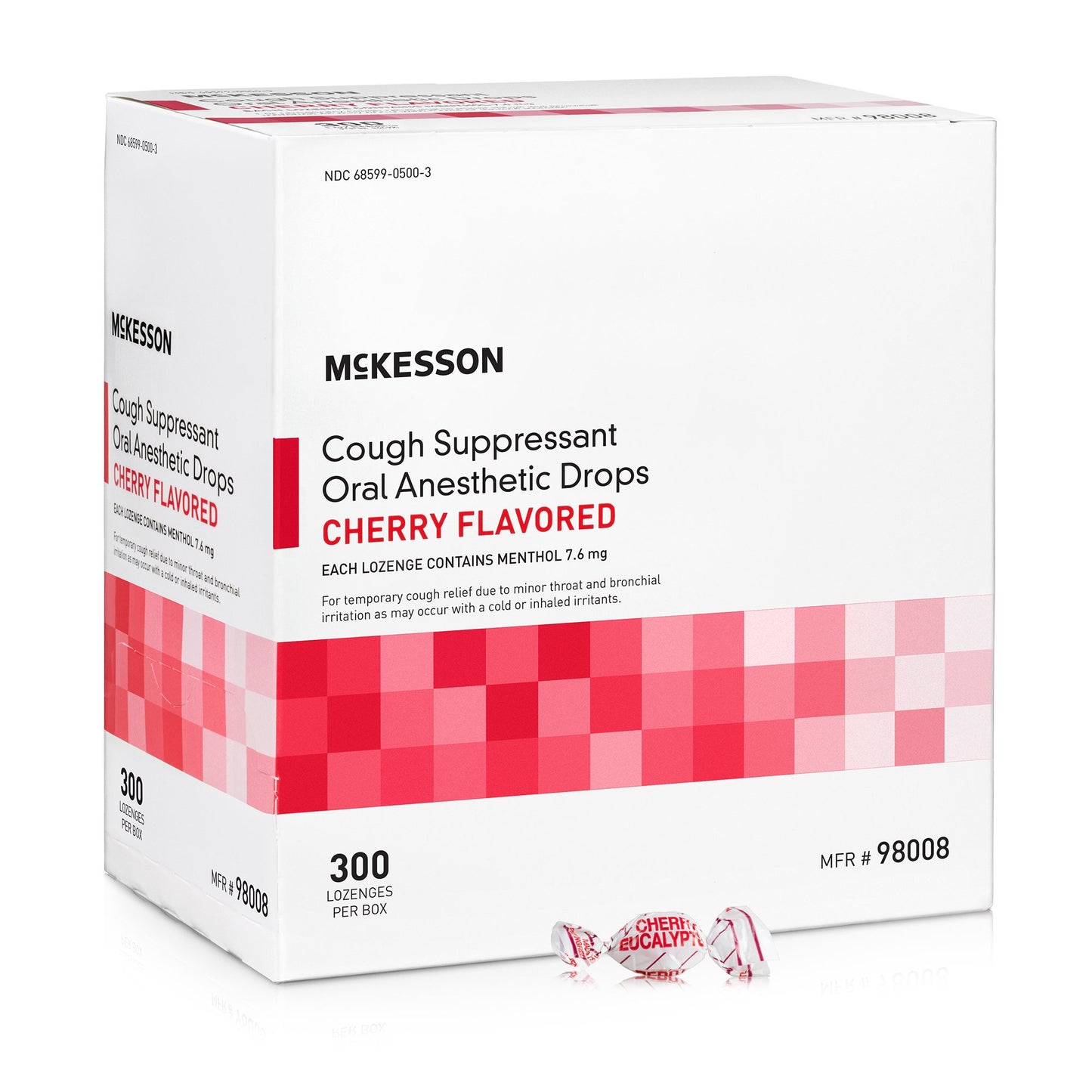 Cold and Cough Relief McKesson Brand 7.6 mg Strength Lozenge 300 per Box - 98008