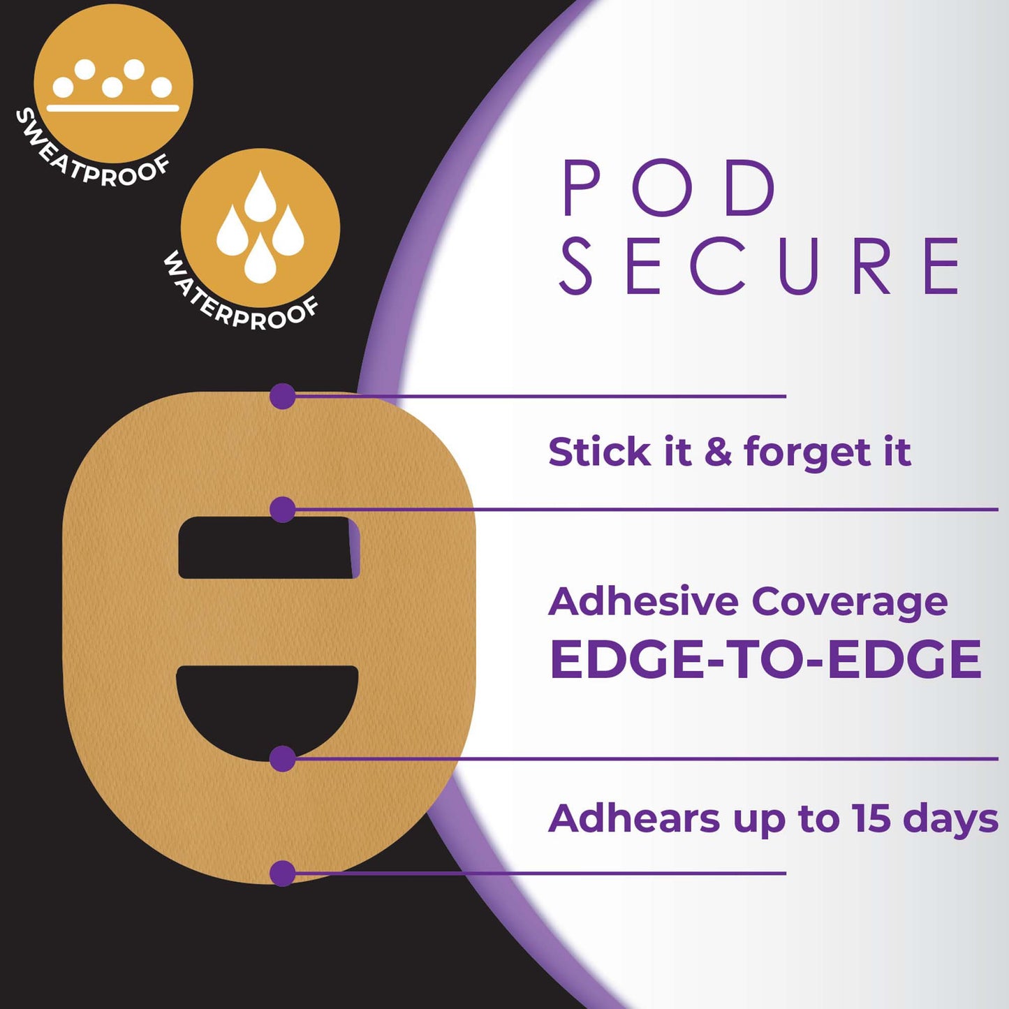 Sensor Overpatch CoverGuard Tan For Omnipod 5 Sensor 101-301T