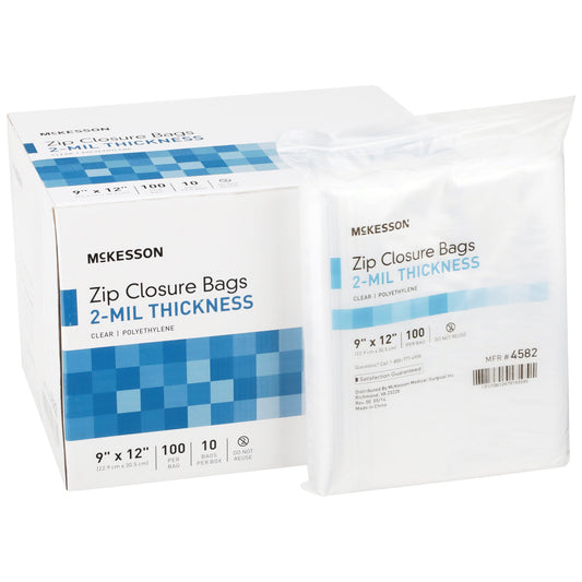 Reclosable Bag McKesson 9 X 12 Inch Polyethylene Clear Zipper Closure - 4582