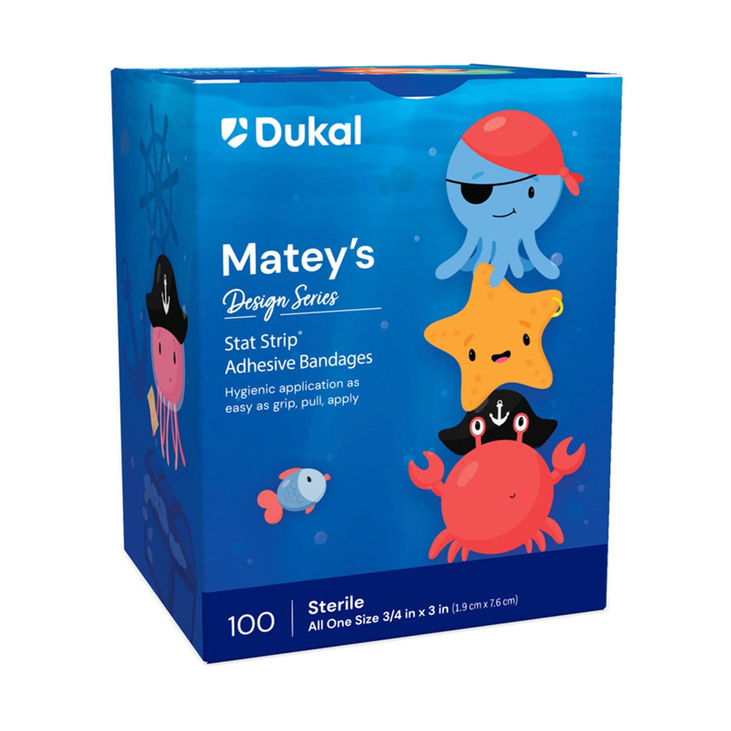 Adhesive Strip Stat Strip® Plastic Kid Design (Matey's) 3/4 X 3 Inch Sterile 16710