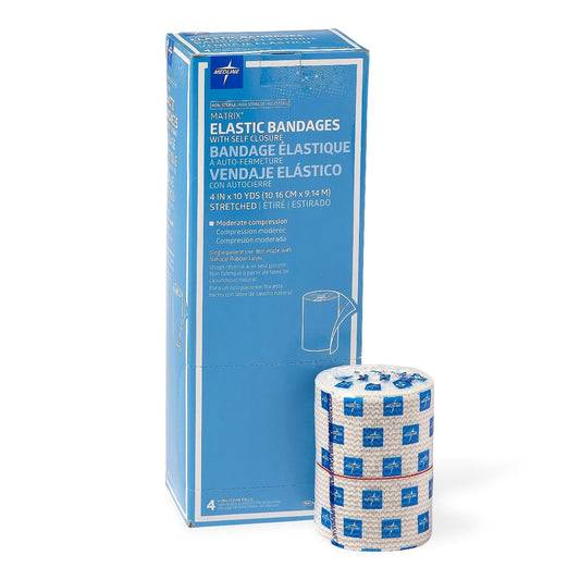 Compression Bandage 4 Inch X 10 Yard Hook and Loop Closure Tan NonSterile Standard Compression MDS087104LF