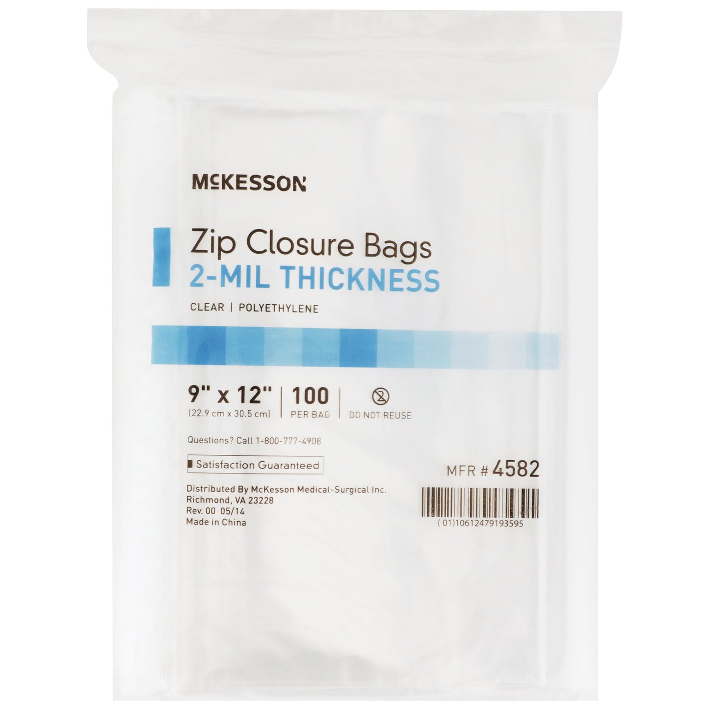 McKesson Zip Closure Bag, 9 X 12 Inches 4582
