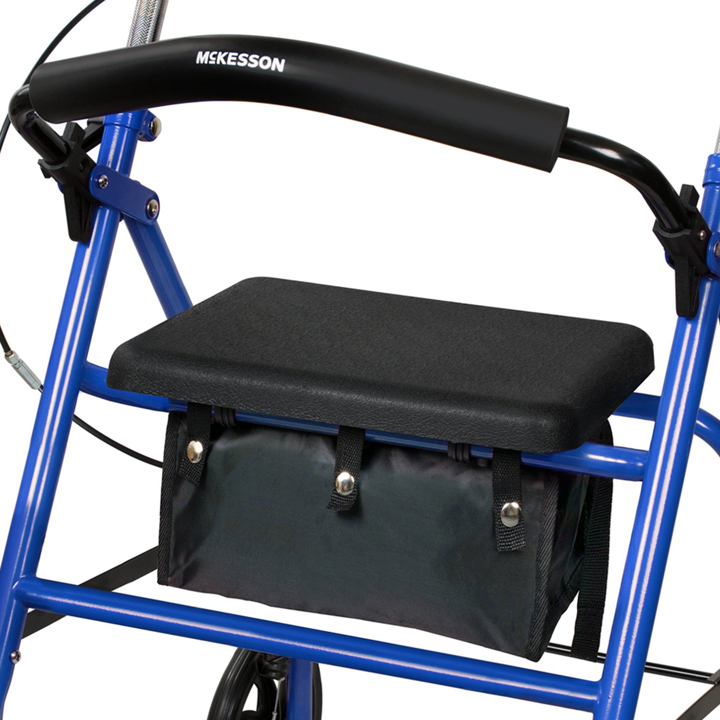 McKesson Folding Steel Four-Wheel Rollator, Blue 146-10257BL-1
