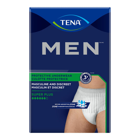 Male Adult Absorbent Underwear TENA® MEN™ Super Plus Pull On with Tear Away Seams Small / Medium Disposable Heavy Absorbency - 81780