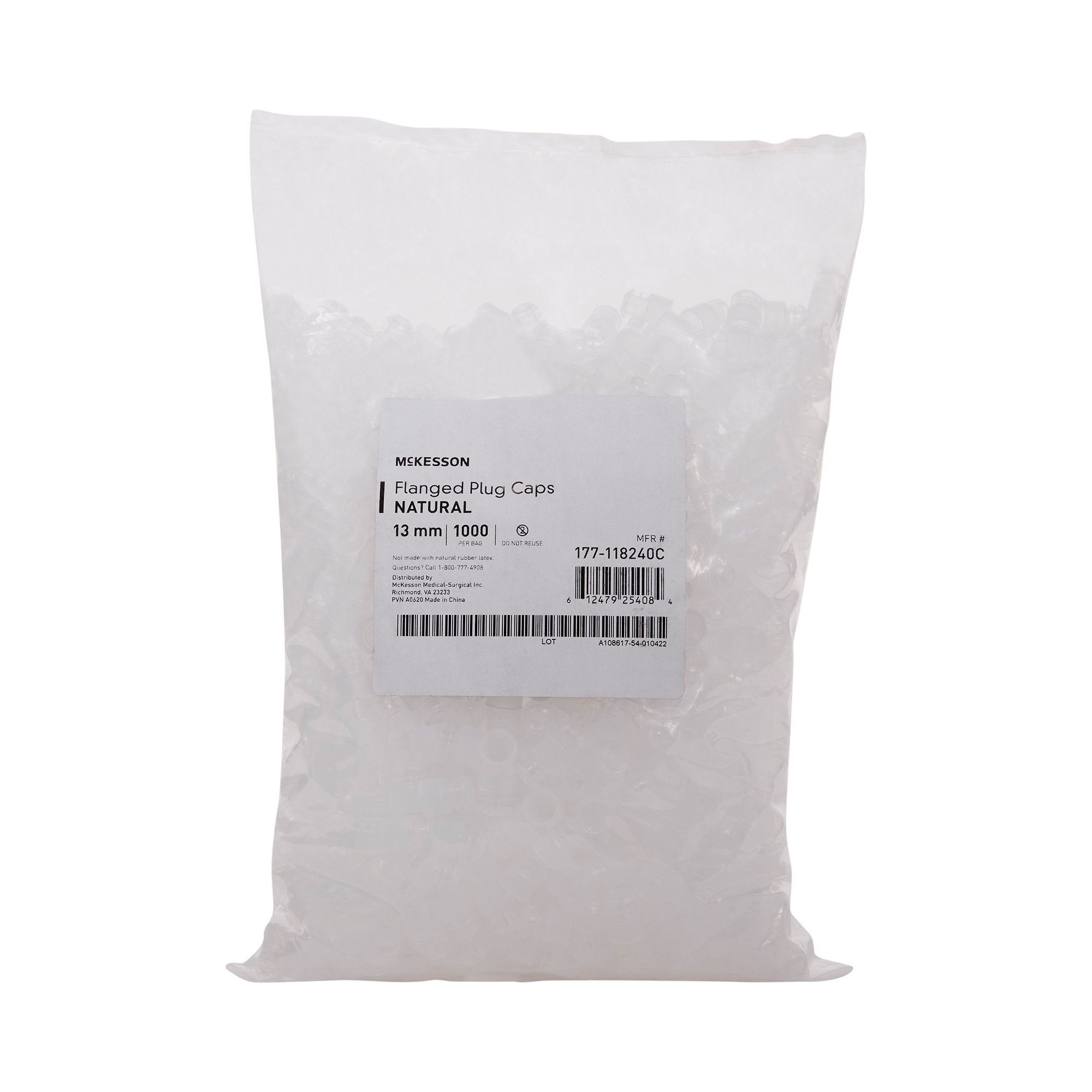 McKesson Tube Closure Flanged Plug Cap Colorless Polyethylene 1000 per ...