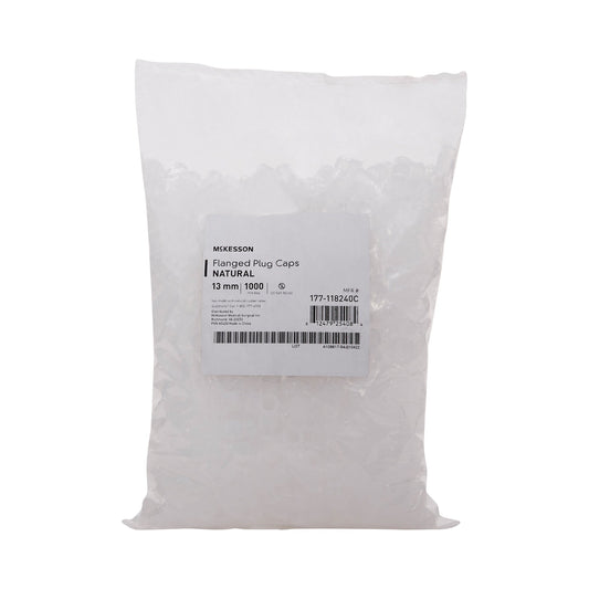 McKesson Tube Closure Flanged Plug Cap Colorless Polyethylene 1000 per Bag 177-118240C