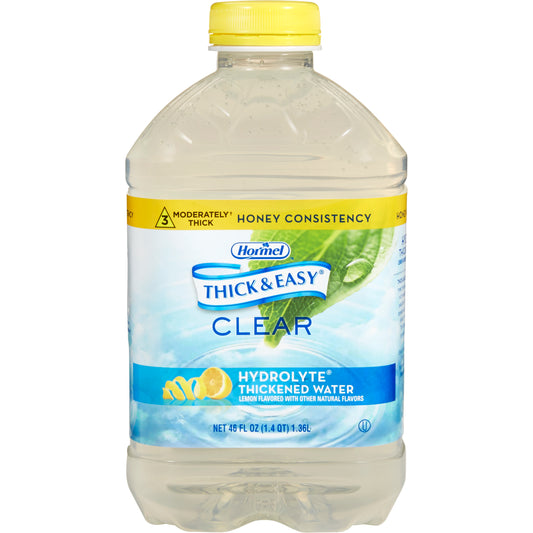 Thickened Water Thick & Easy® Hydrolyte® 46 oz. Bottle Lemon Flavor Liquid IDDSI Level 3 Moderately Thick/Liquidized - 27076