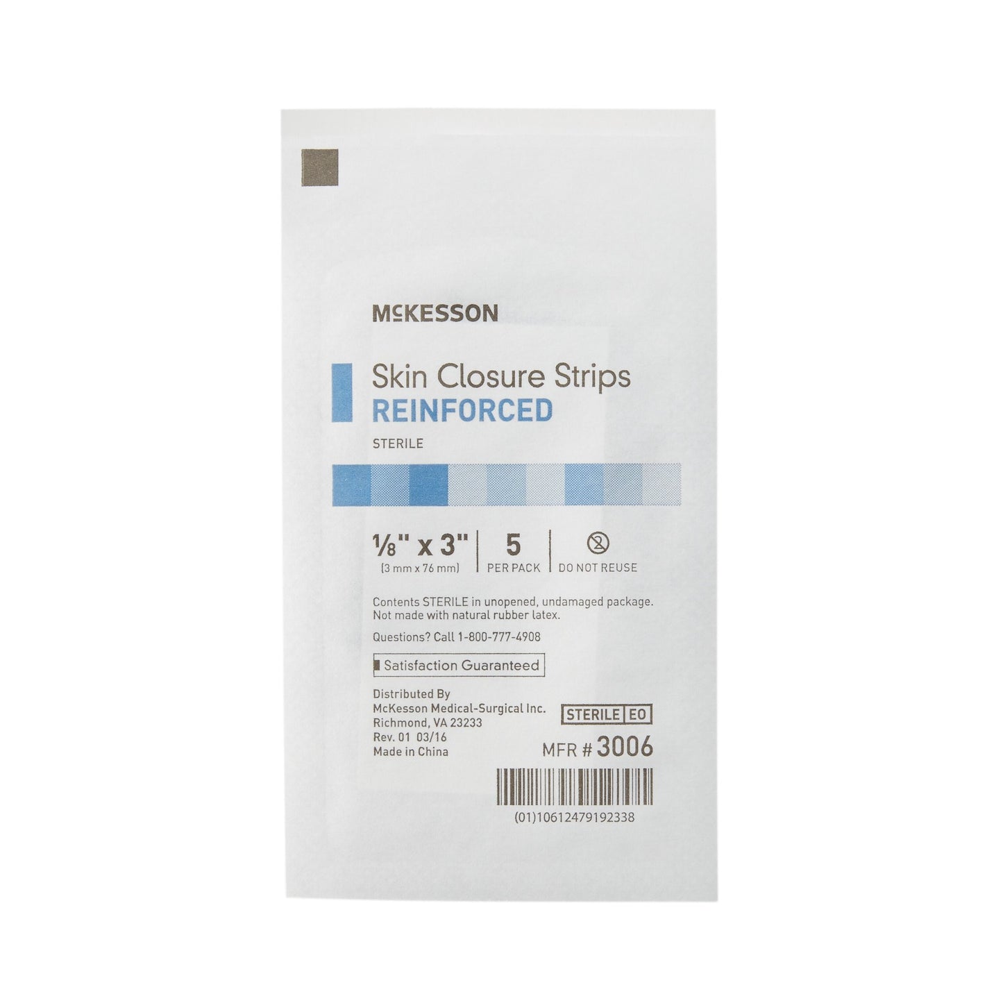 McKesson Skin Closure Strip, 1/8 X 3 Inches 3006