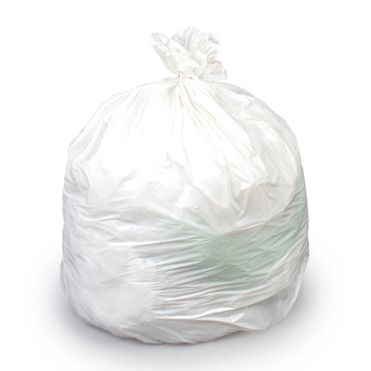 Trash Bag Colonial Bag Tuf 45 gal. White LLDPE 0.75 mil 40 X 46 Inch X-Seal Bottom Flat Pack - XPW46X