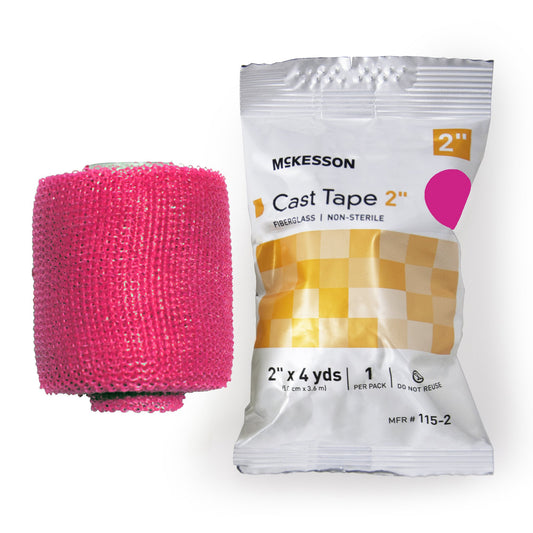 Cast Tape McKesson 2 Inch X 12 Foot Fiberglass Pink - 115-2X