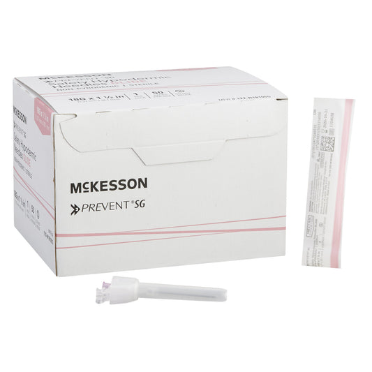Safety Hypodermic Needle McKesson Prevent SG 1-1/2 Inch Length 18 Gauge Thin Wall Sliding Safety Needle - 306618