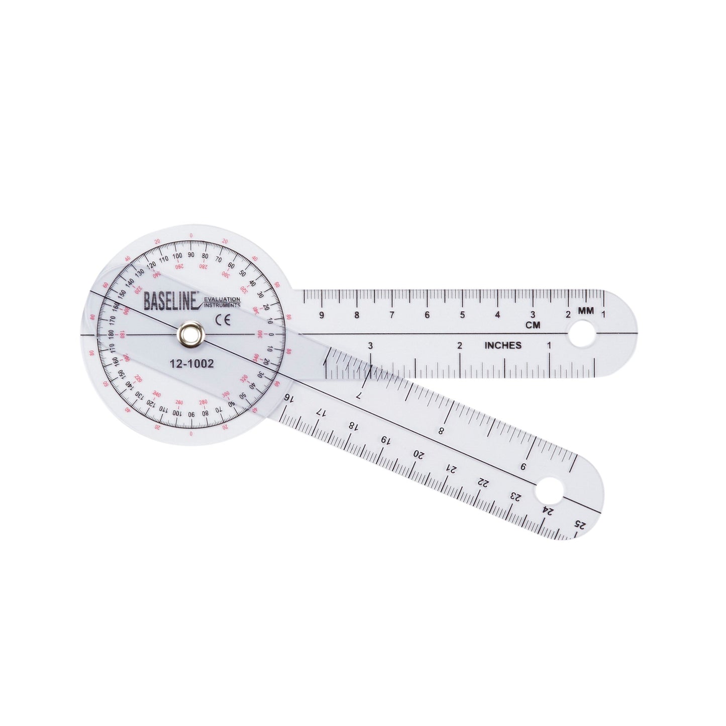 Baseline® 360° Head Plastic Goniometer, 6 Inch Arms 12-1002