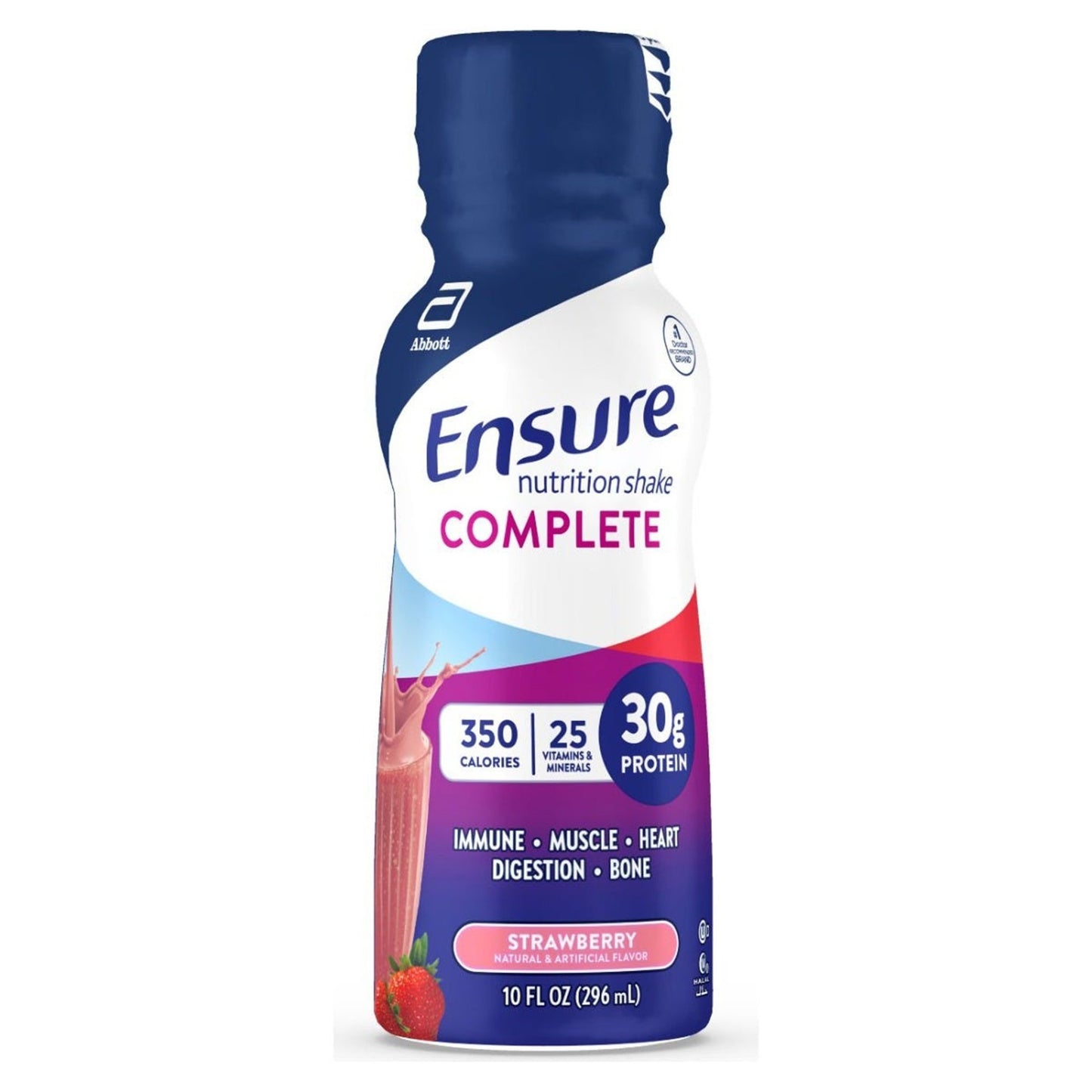 Ensure Complete® Nutrition Shake, Strawberry, 10-ounce bottle 68059