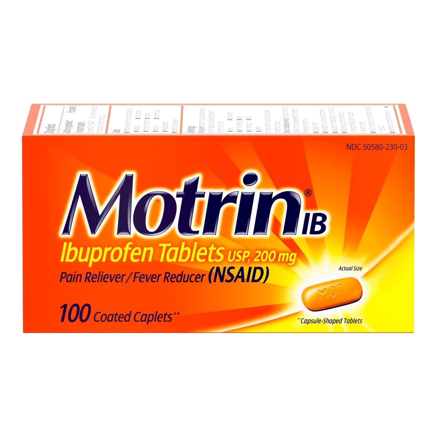 Motrin IB Ibuprofen Coated Caplets 50580023003