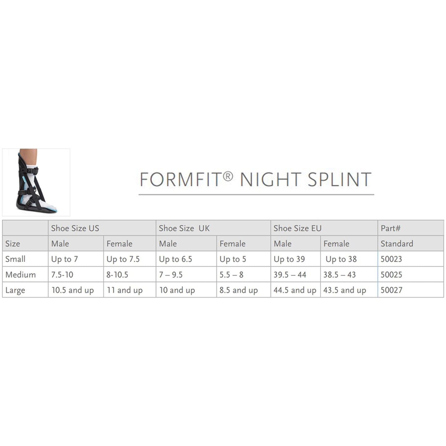 Ossur® FormFit® Night Splint, Large 50027