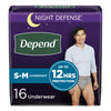 Kimberly Clark Depend Night Defense Absorbent Underwear for Men, Small/Medium 55156, Pack of 16