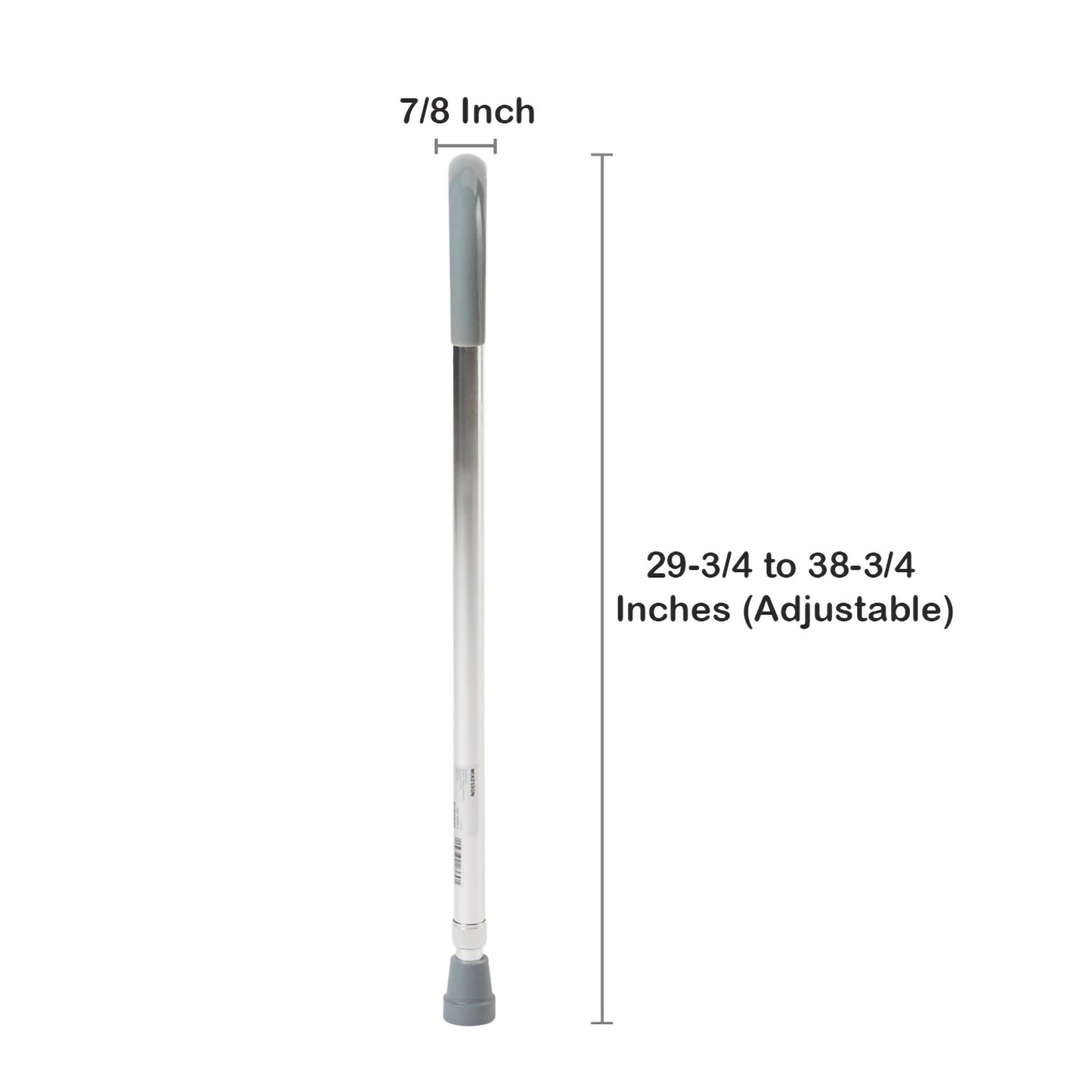 McKesson Round Handle Walking Cane, Aluminum, 29-3/4 – 38-3/4 Inch Height 146-10302-6
